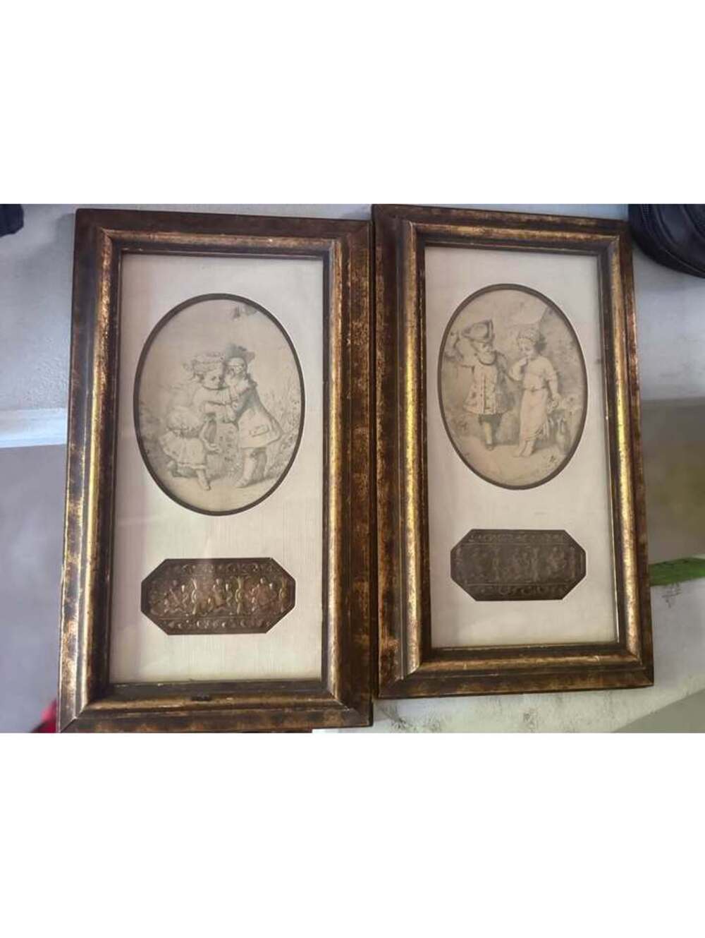 Set of 2 Vintage-Style Framed Wall Art Prints
